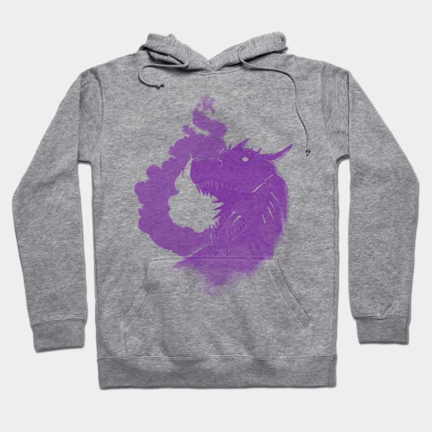 Dragon and Flame-Purple Version Hoodie by sketchbooksage